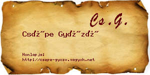 Csépe Győző névjegykártya